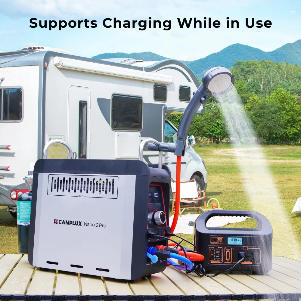 CAMPLUX 0.8 GPM 20,500 BTU Propane On-Demand Portable Tankless Outdoor Water Heater Nano 3 Pro