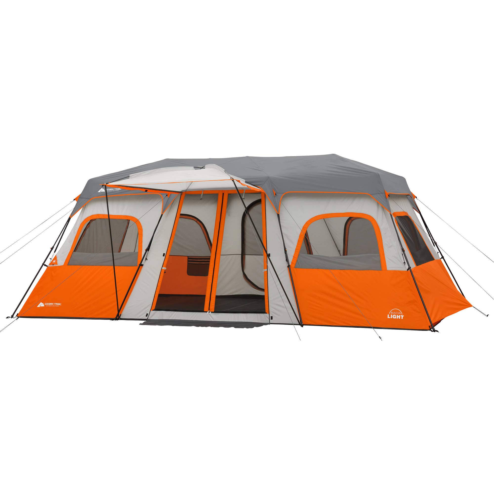 Ozark Trail 18& x 10& Instant Cabin Tent with Integrated LED Light, Sleeps 12