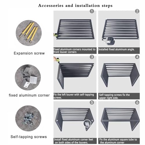 Aluminum Air Conditioner and Heat Pump Cover , Outdoor Cover for Mini Split Ac Unit , Radiator Cover Shelf，Fence to Hide Air Conditioner , Outer Materia , Suitable for Indoor and Outdoor