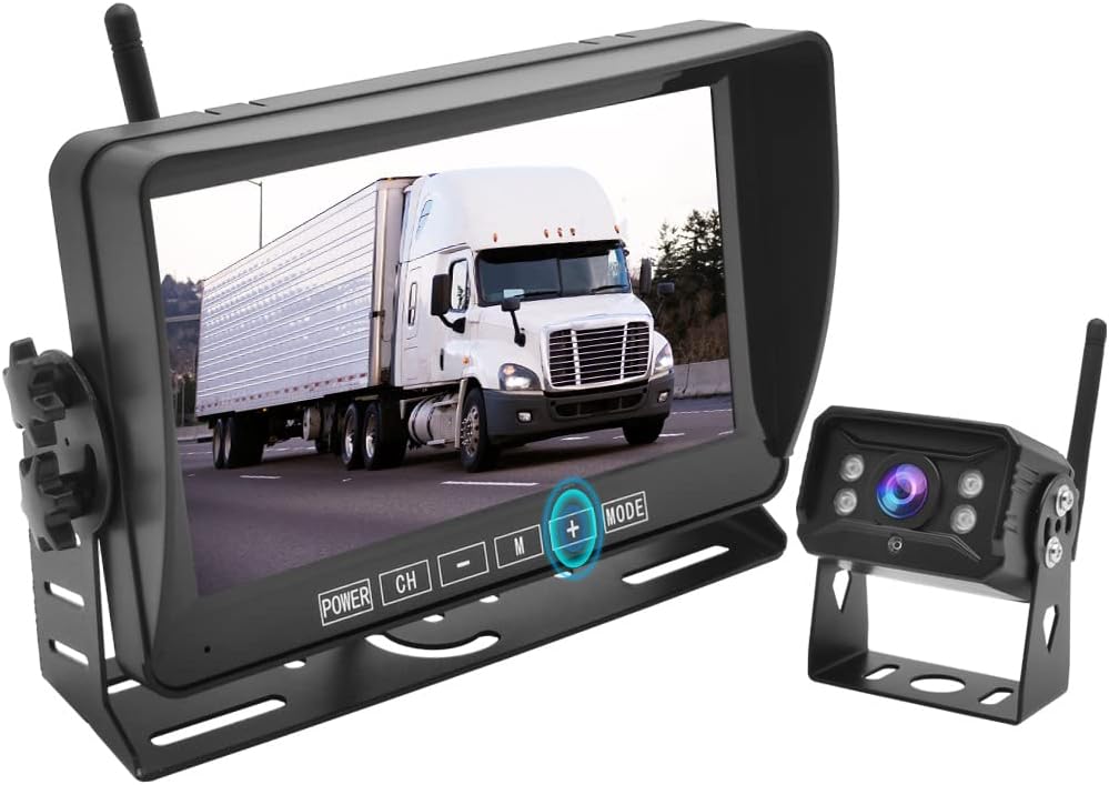 Digital Wireless Backup Camera System Kit IP69 Waterproof Wireless Rear View Camera HD 1080P with 7&ldquo; TFT LCD Monitor and Super Night Vision for Car,Trucks,RV,Travel Trailer,Camper Van