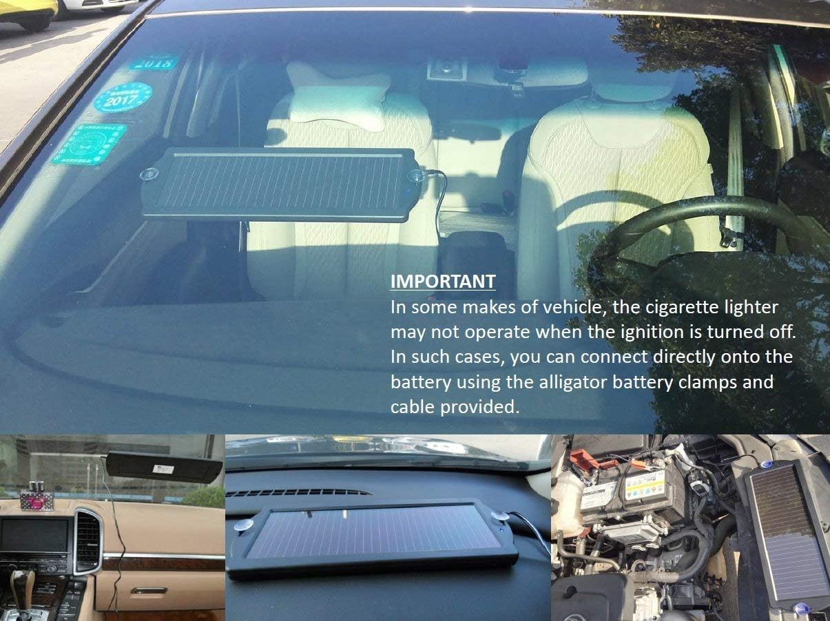 Sunway Solar Car Battery Trickle Charger & Maintainer 12Volt 8W Solar Panel Power Charger kit Portable Waterproof for Automotive RV Marine Boat Truck Motorcycle Trailer Tractor Powersports Snowmobile