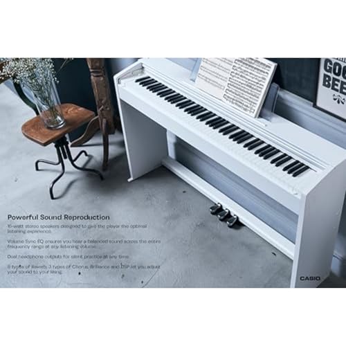 Casio Privia PX-770 – 88-Key Weighted Console Digital Piano | Tri-Sensor II Scaled Hammer Action Keys | AiR Sound Source, 19 Tones, Concert Play, 16W Stereo Speakers, USB-MIDI | Elegant Black Cabinet