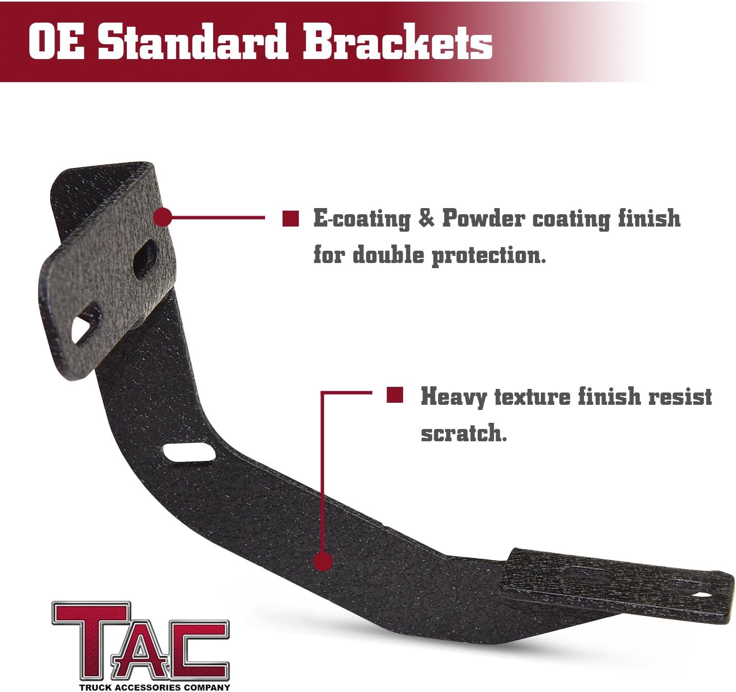 TAC Sidewinder Running Boards Fit 2019-2022 Silverado/Sierra 1500 | 2020-2022 Silverado/Sierra 2500/3500 Double Cab (Exclude 2019 LD and Limited Models) Truck 4” Drop Texture Black Side Bars Armor