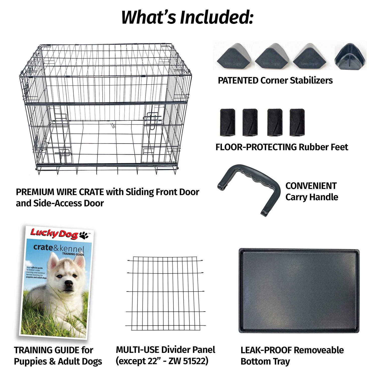 Lucky Dog Sliding Double Door Dog Crate - Pet Supplies online store