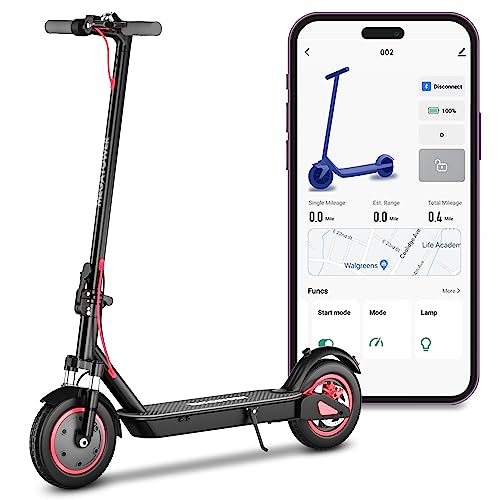 MoNiBloom E-Scooter Electric Kick Scooter w/LED Display and Bluetooth APP, Portable Folding Commuting Scooter for Adults & Teens