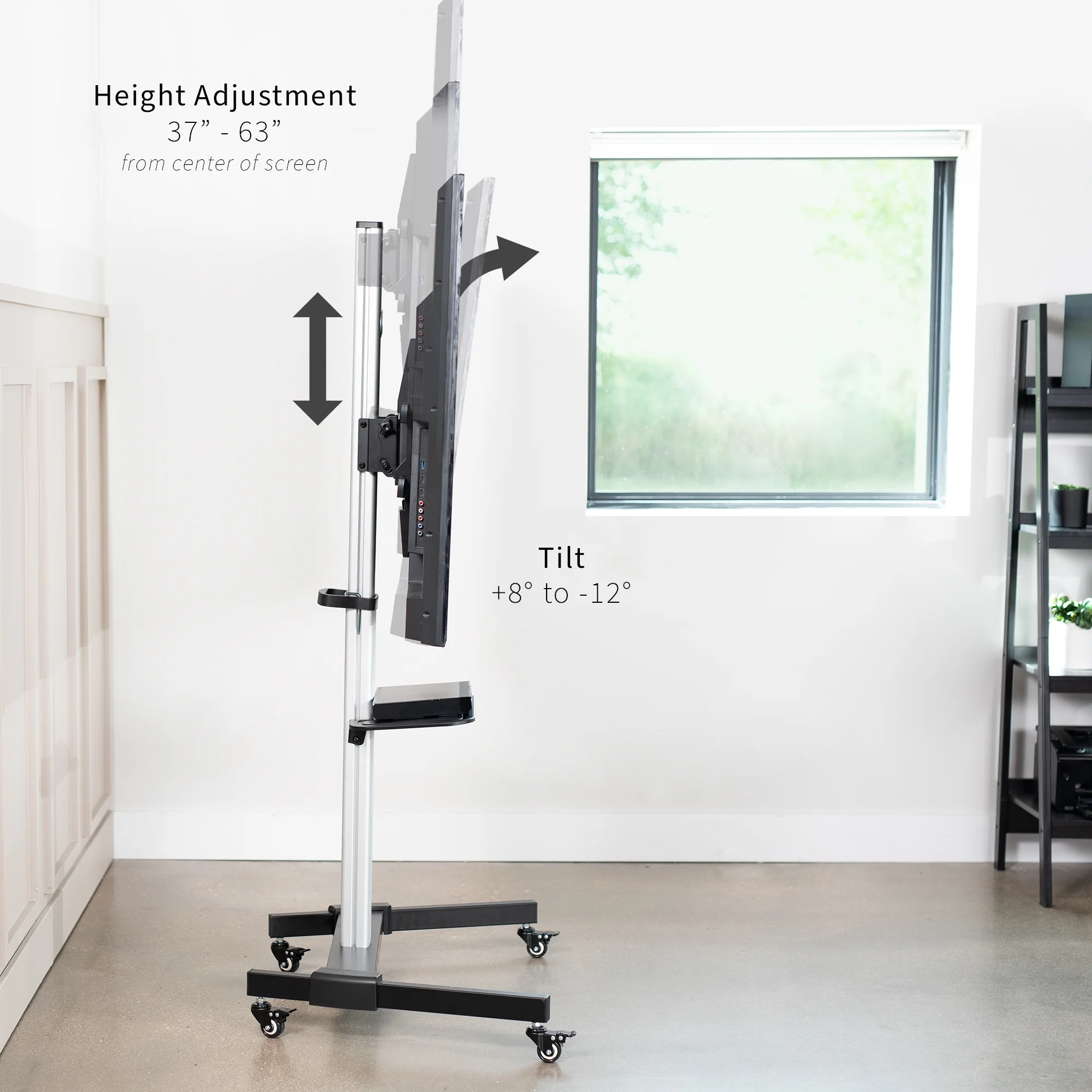 VIVO Heavy Duty TV Cart for Flat Screen Panel Mobile Stand fits 32" to 83"