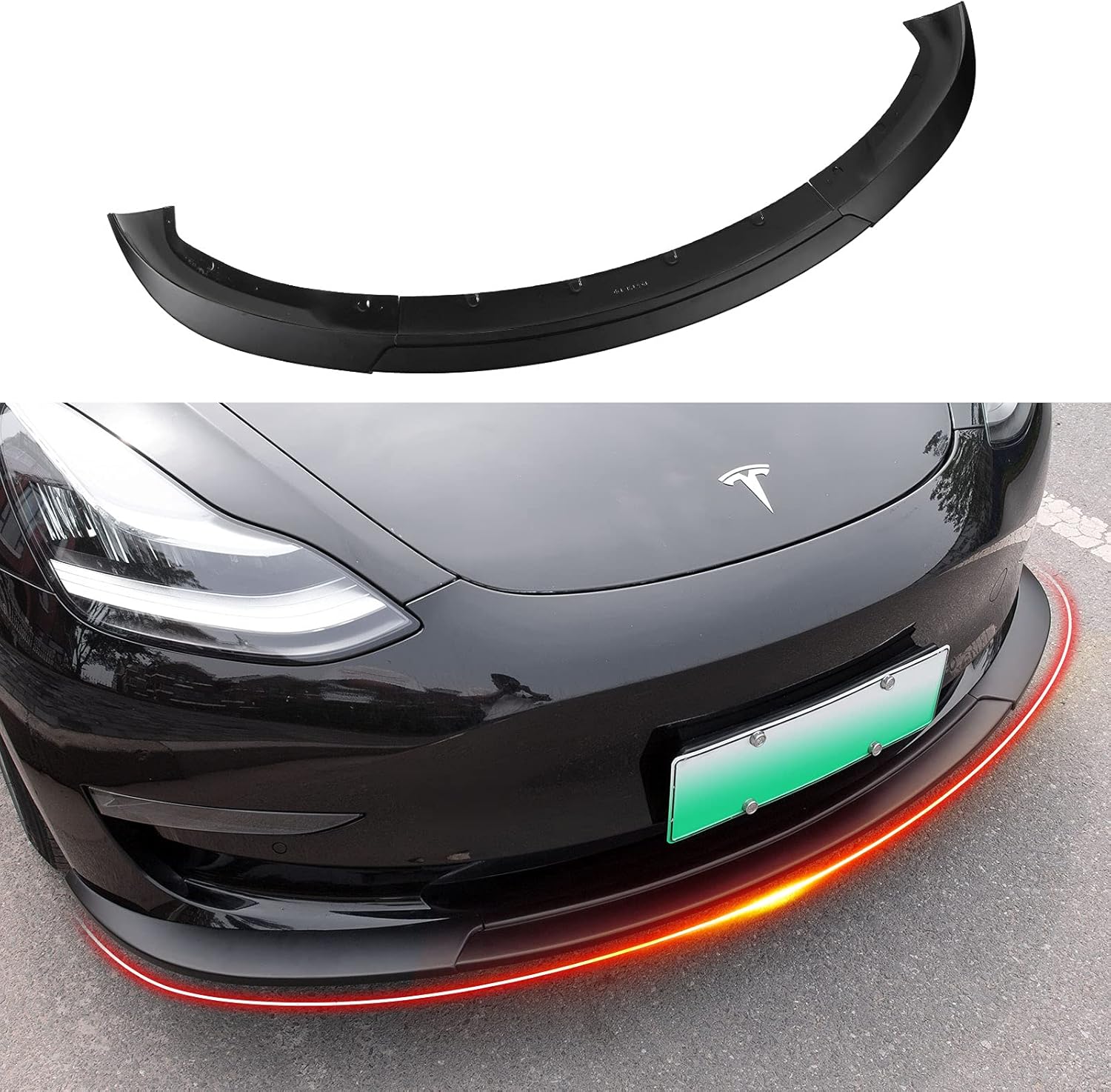 Xipoo Fit Tesla Model 3 Front Lip Front Bumper Lip Spoiler Wing