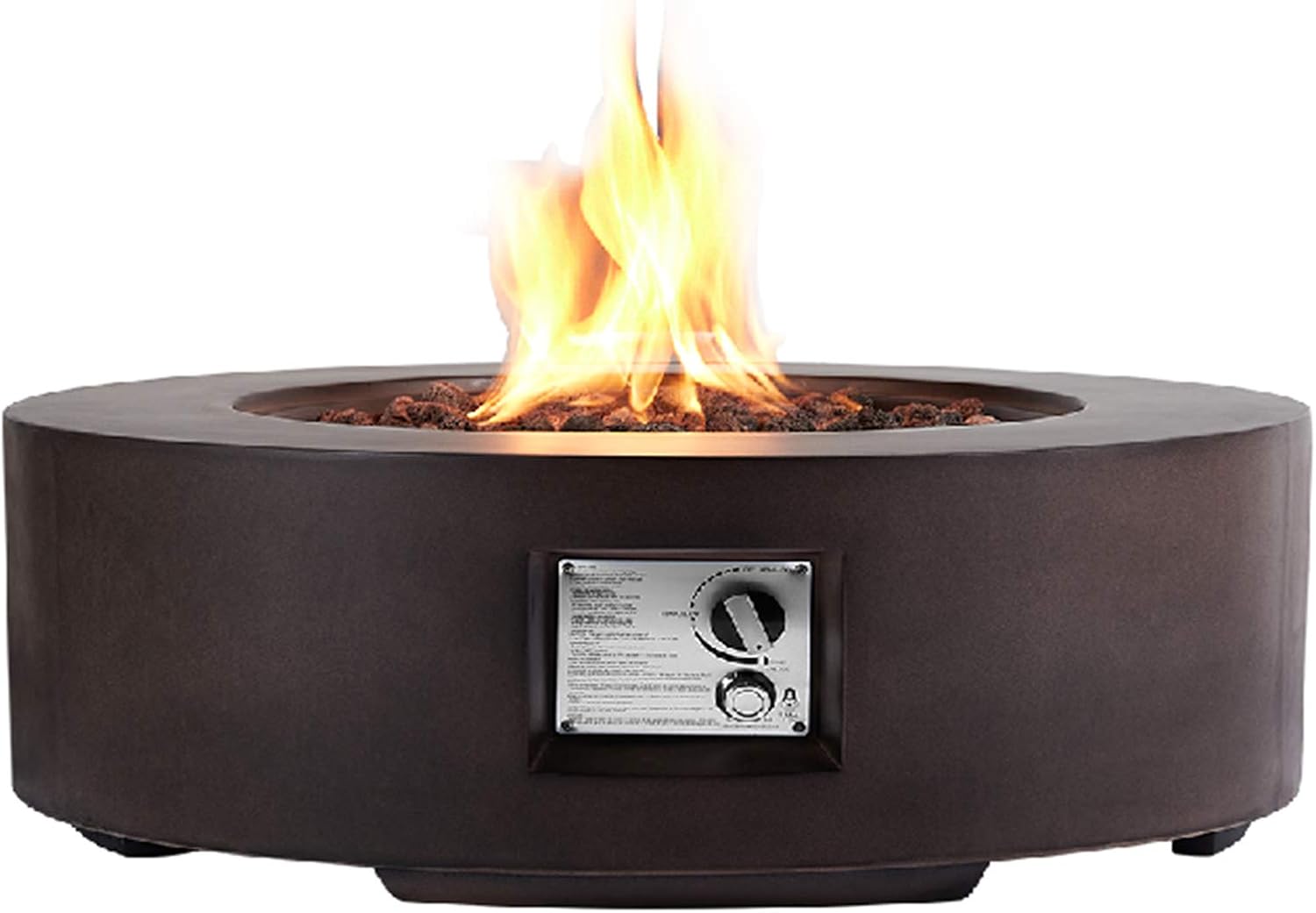 AVAWING 30in Outdoor Propane Fire Pit, 50,000 BTU Auto-Ignition Gas Fire Table w/ Weather-Resistant Pit Cover, Lava Rocks, CSA Certification