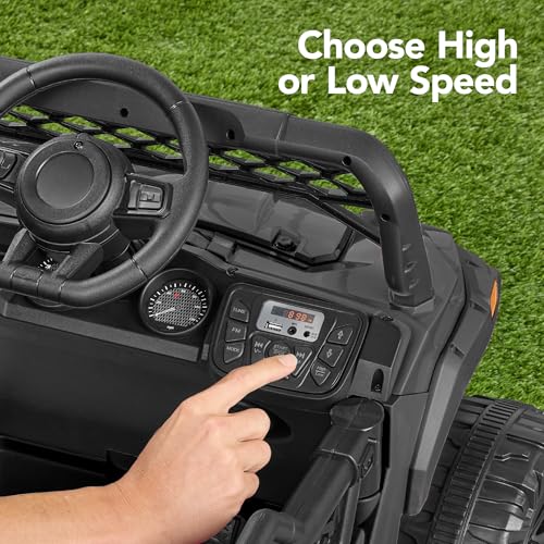 Best Choice Products Kids 12V Electric Ride On UTV Car and Trailer w/Parent Control, LED Lights, 2 Speeds, Bluetooth - Black