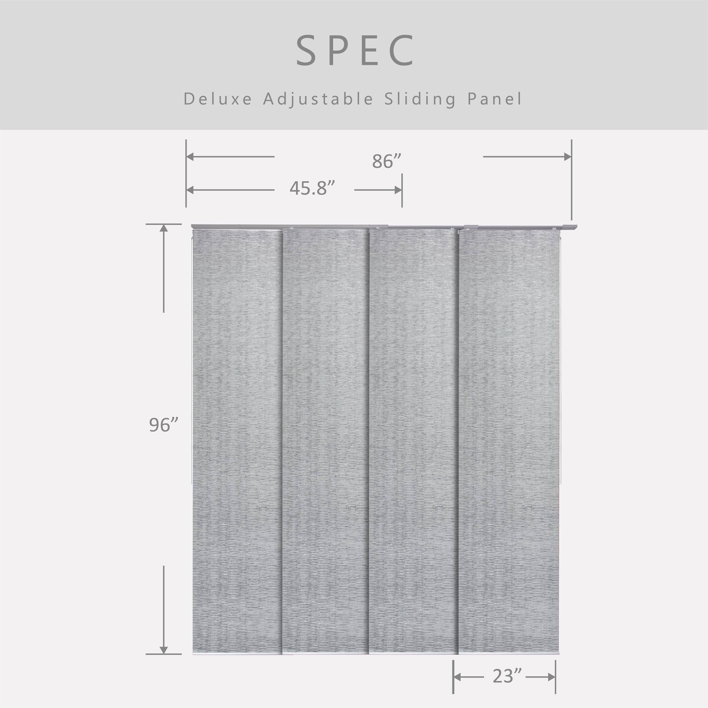 GoDear Design Munich Castle + 99.99% Blackout Adjustable Sliding Window Panel Track with 23 in. Slates Up to 86 in. W x 96 in. L