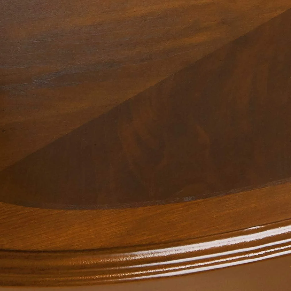 Nestor Traditional Oval Coffee Table With Beveled Glass Top, Scrollwork Underlay And 1 Fixed Shelf, Dark Brown