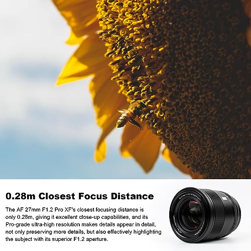 VILTROX Pro 27mm f/1.2 F1.2 XF Fuji for Fujifilm X Mount Lens,27mm APS-C X Lens for Fuji X-T5 X-H2S X-S20 X-T4 X-S10 X-T200 X-T30 II X-H1 X-T30 X-A7 X-Pro3 X-E4 X-T2 X-Pro2