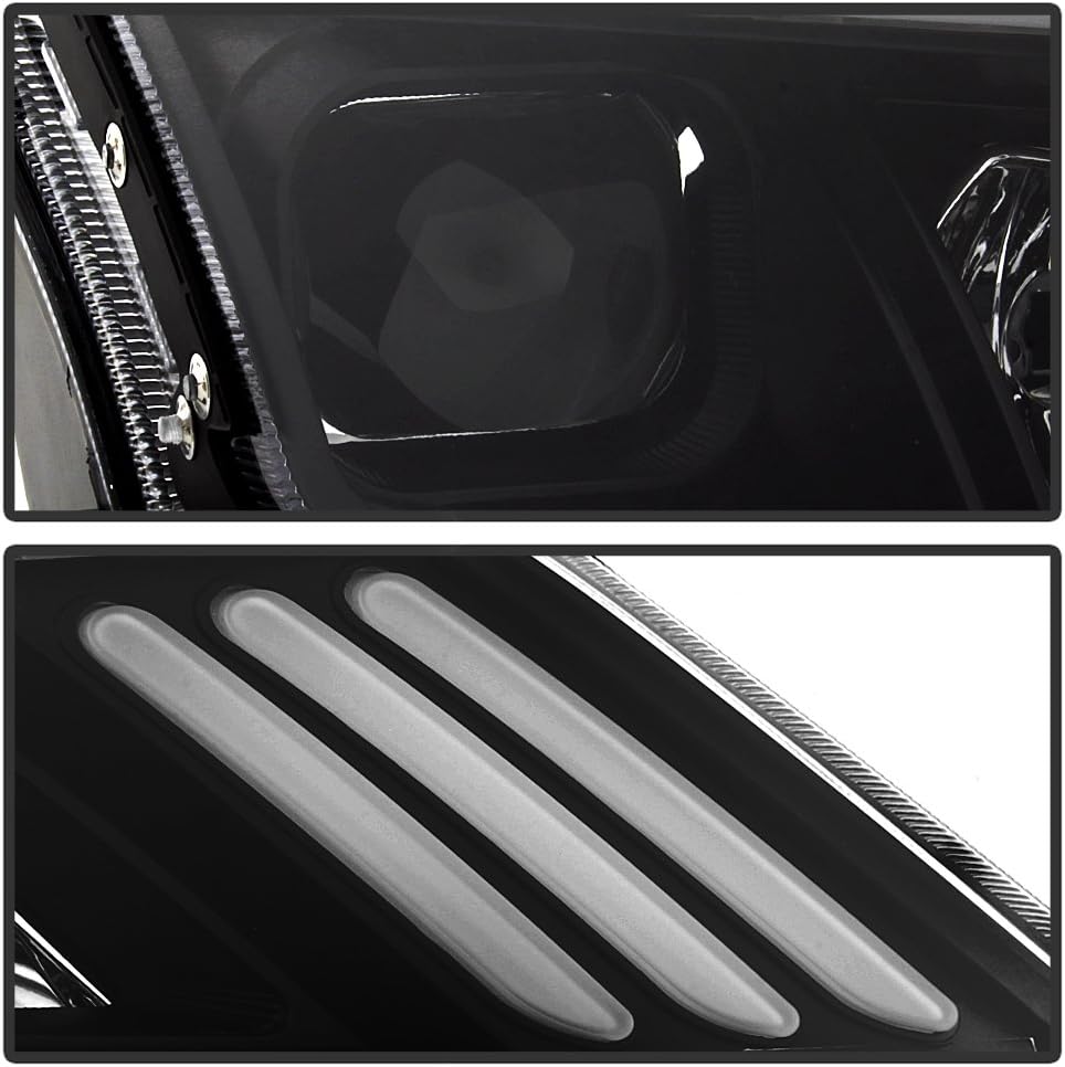 ACANII - For Black 2010-2012 Ford Fusion LED [SEQUENTIAL Signal] DRL Projector Headlights Headlamps Left + Right