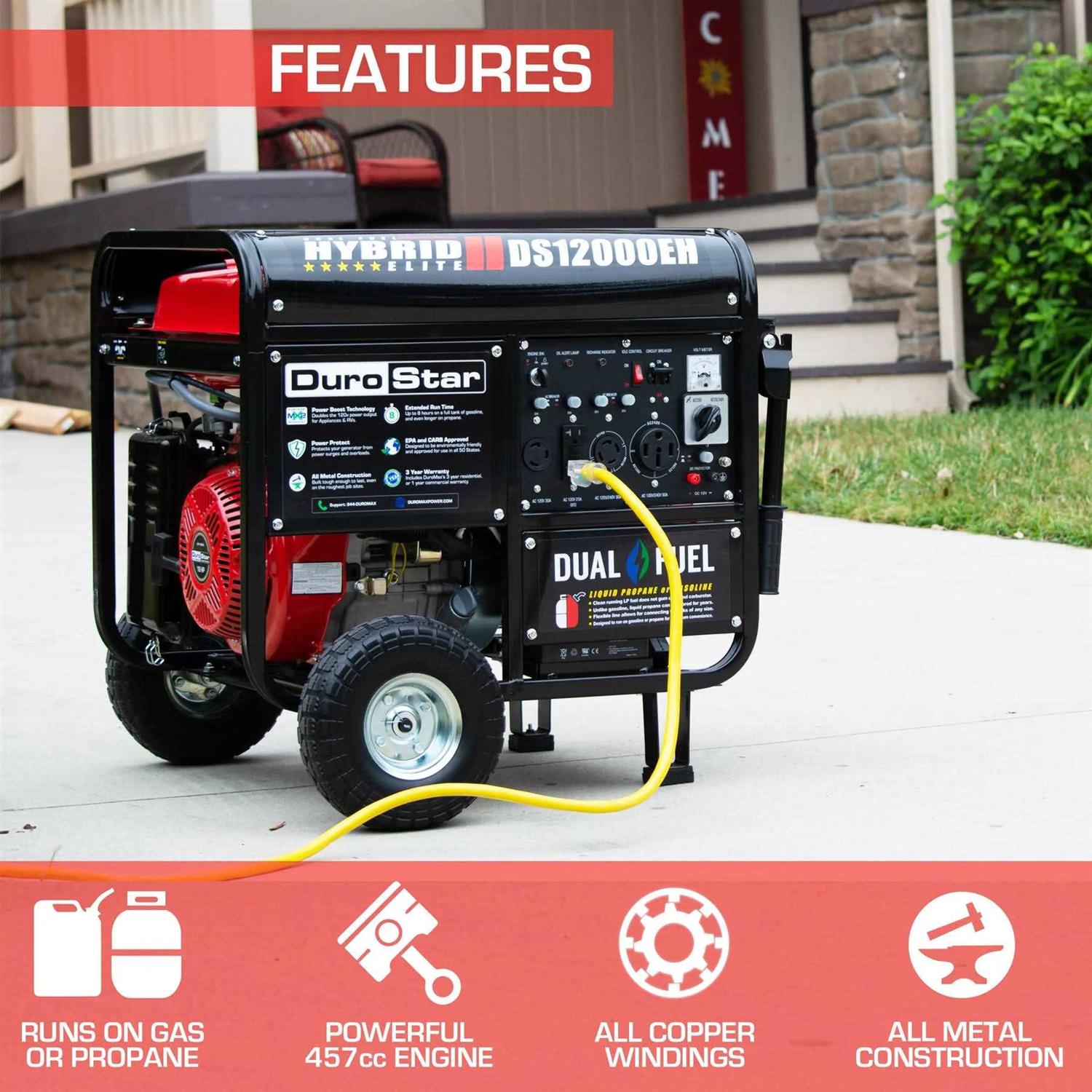 DuroMax XP4850EH Dual Fuel 4850 Watt Electric Start Portable Generator - Shop Hardware Tools Online Store