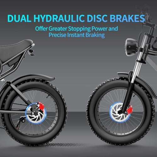 Electric Bike for Adults, 1000/2000W, 25/30/37MPH,48V-52V, 20AH,40AH Battery, Max 50-180 Miles Electric Motorcycle, 20" Fat Tire Dirt Bike, Shamano 7-Speed E-Bike