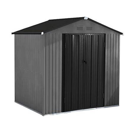 MUPATER 6' x 4' Outdoor Storage Shed with Foundation, Garden Metal Shed Kit Utility Tool Storage for Backyard with Two Doors and - Megean