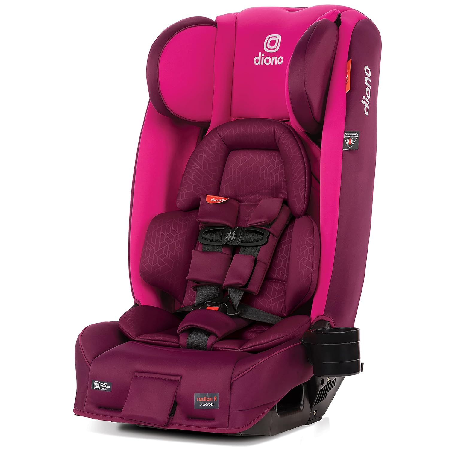 Diono Radian 3RXT, 4-in-1 Convertible Car Seat, Extended Rear and Forward Facing, Steel Core, 10 Years 1 Car Seat, Ultimate Safety and Protection, Slim Fit 3 Across, Black Jet