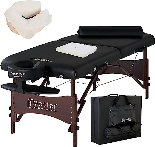 Master Massage 30" Roma Therma-Top Portable Massage Table Pro Package, Black, Adjustable Heating System