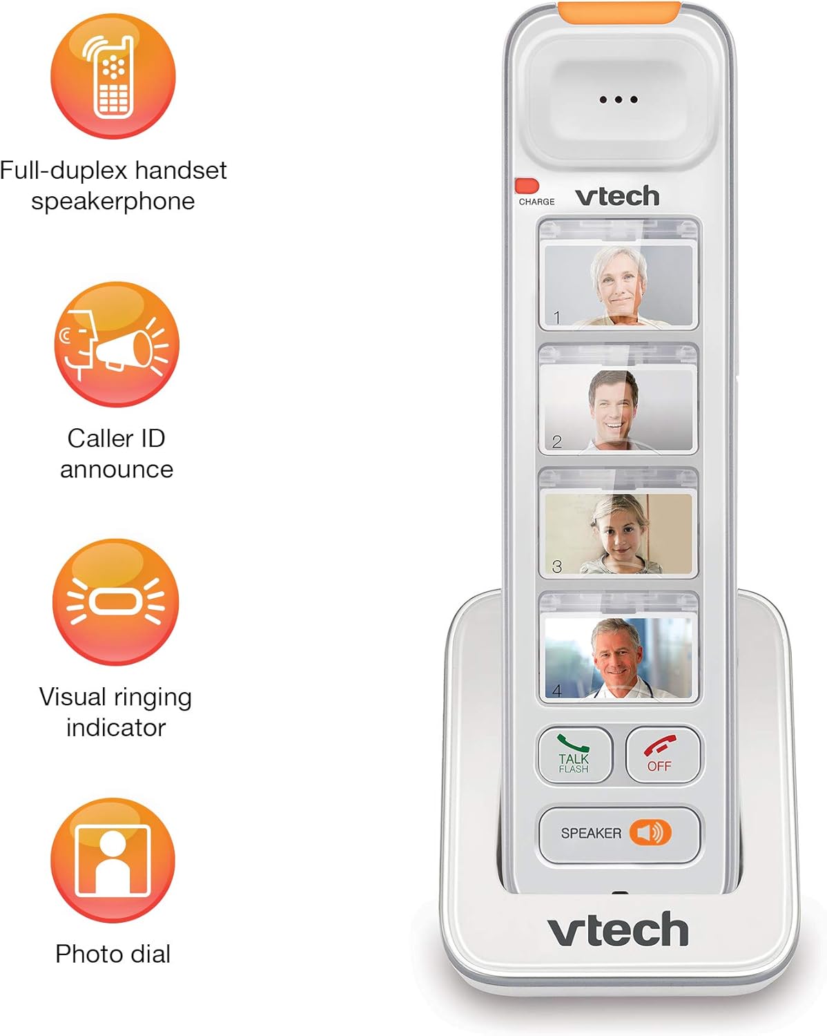 VTech SN5147 Amplified Corded/Cordless Senior Phone with Answering Machine, Call Blocking, 90dB Extra-loud Visual Ringer, One-touch Audio Assist on Handset up to 50dB, Big Buttons and Large Display