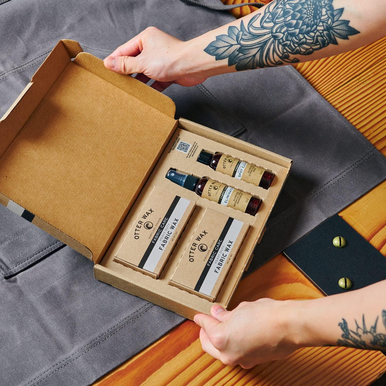 Waxed Canvas Care Kit by Otter Wax | Durable Rain Protection | Made in the USA | Waterproof Canvas and Fabric, Shoes, Hats, Jackets, Bags, Outdoor Gear, Clothing | Naturally Effective Beeswax Waterproofer
