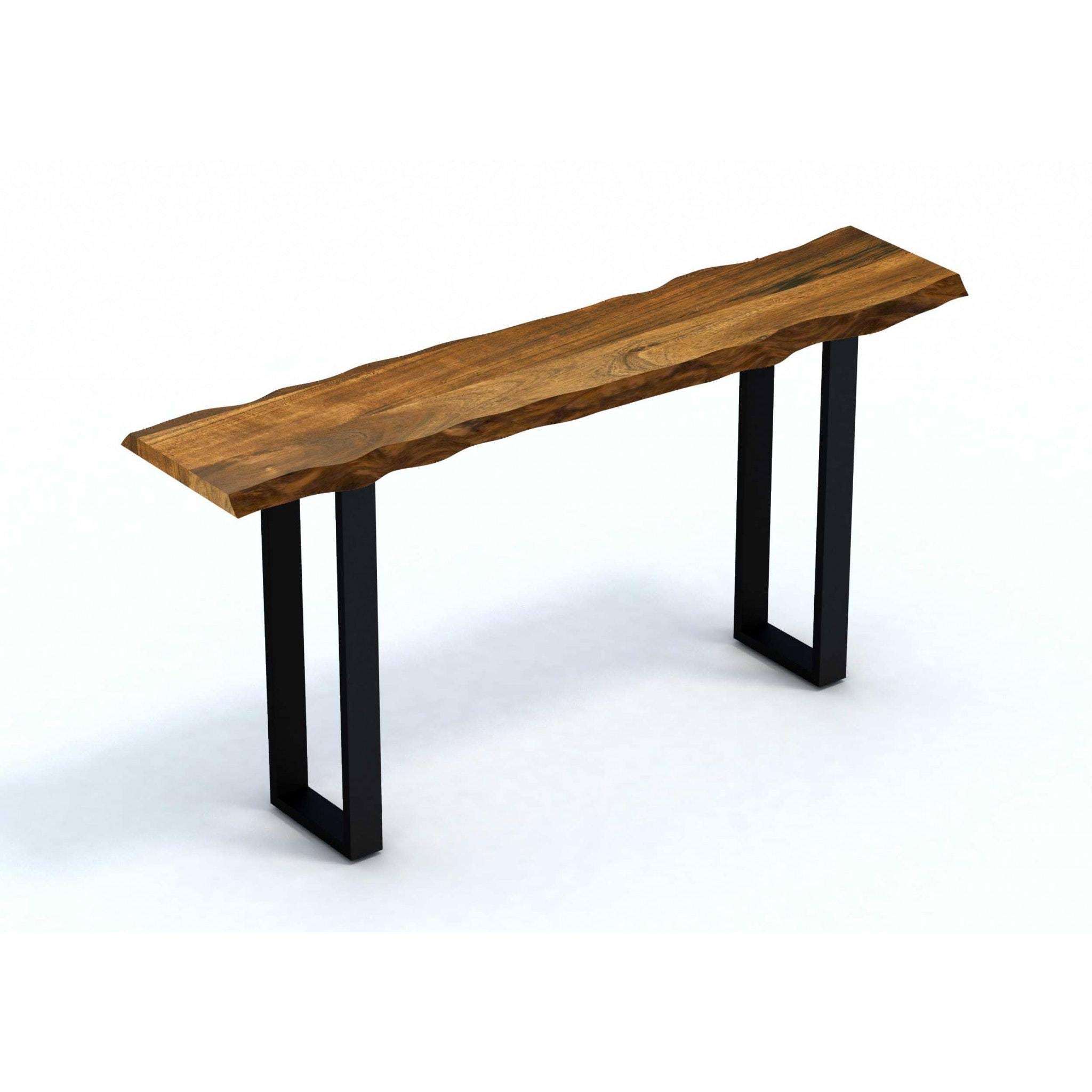 Live Edge Acacia Wood Console Table with Black Metal Legs (379799)