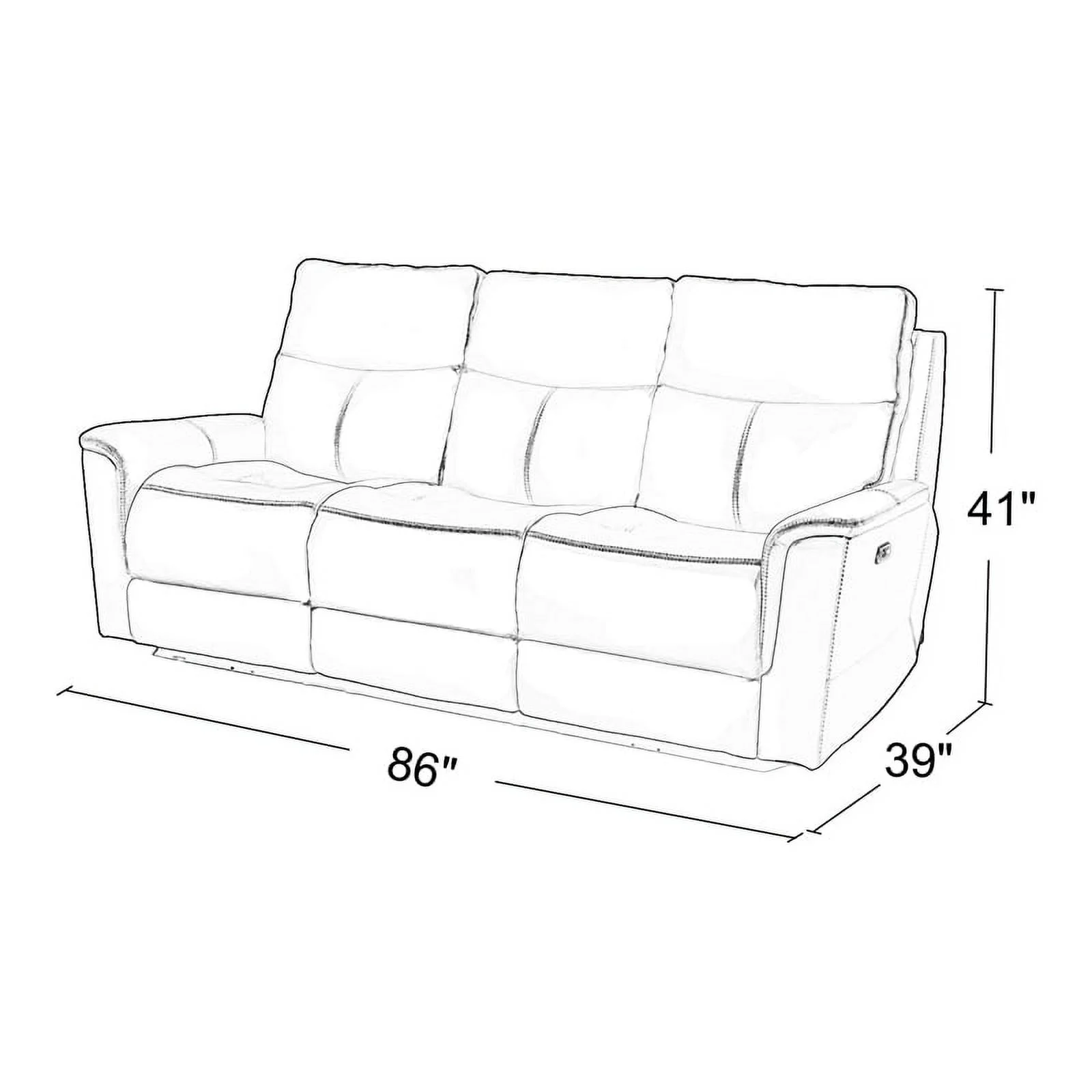 Drake Power Motion Sofa & Power Head Rest In Blue Grey Leather