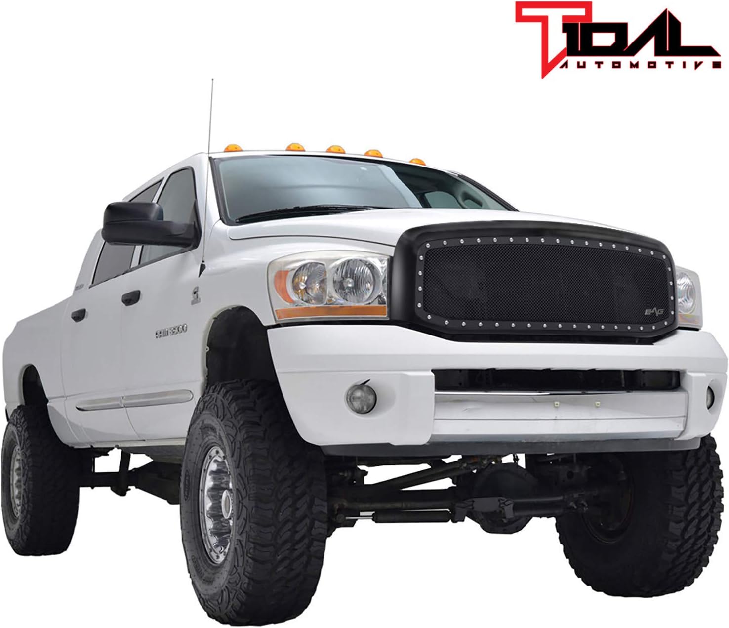 Tidal Rivet Black Steel Mesh Replacement Grille Fit for 06-08 Ram 1500/07-09 Ram 2500 3500 Grille