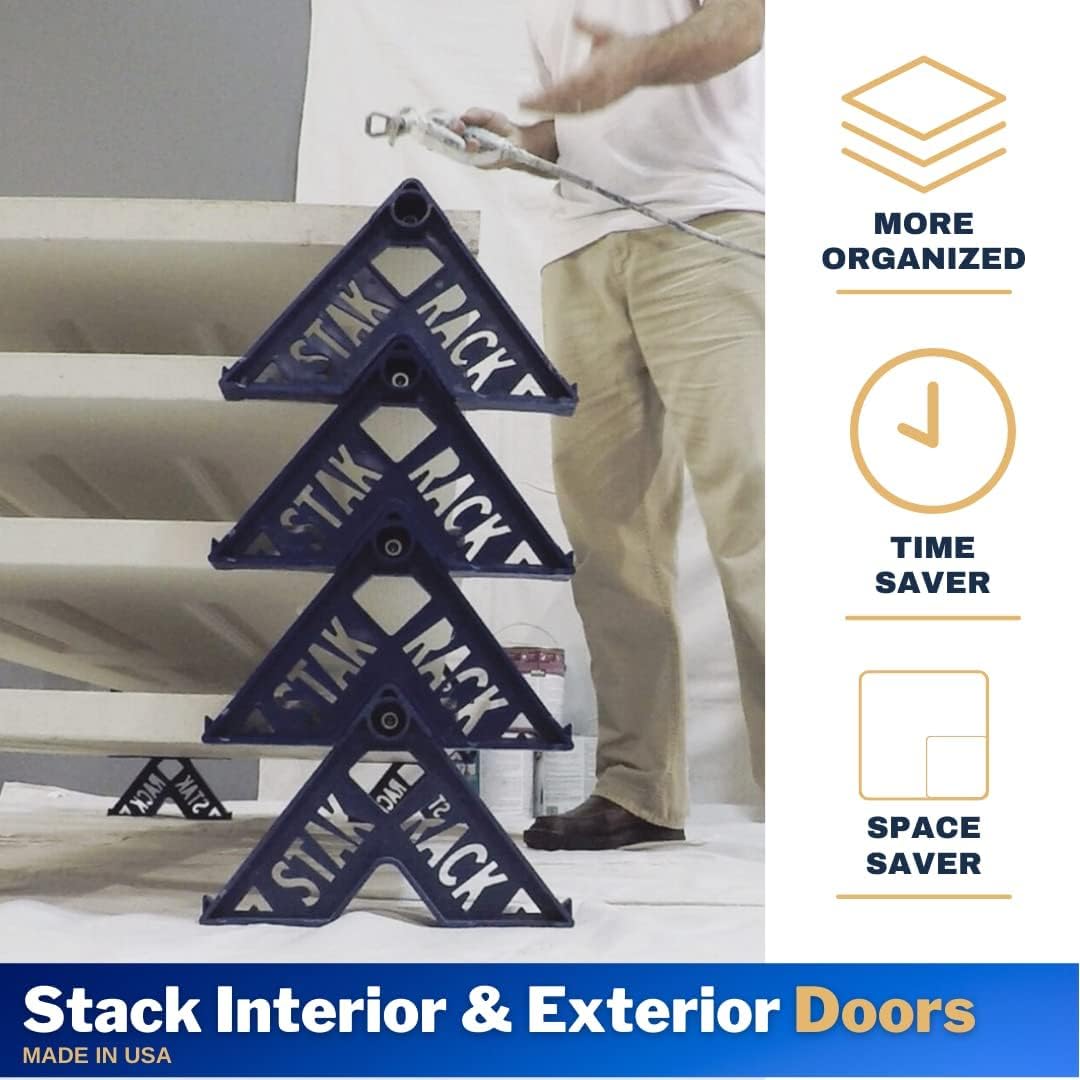 Stak Rack | 4 in 1 Painter's Accessory Tool | Stacking Design | Paint Interior or Exterior Doors, Trim & Kitchen Cabinet Doors| for Contractors & Homeowners (12)