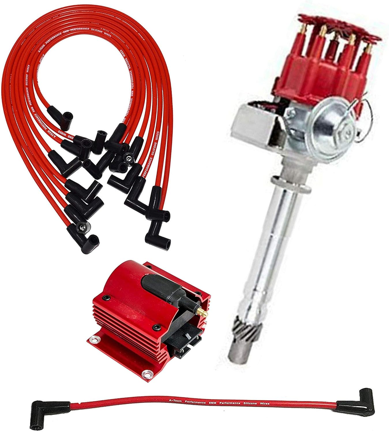 A-Team Performance - R2R Ready 2 Run Complete Distributor - Compatible with Chevrolet GM Small Block Big Block Chevy SBC BBC 283 305 307 327 350 400 396 427 454 Two-Wire Installation Blue Cap