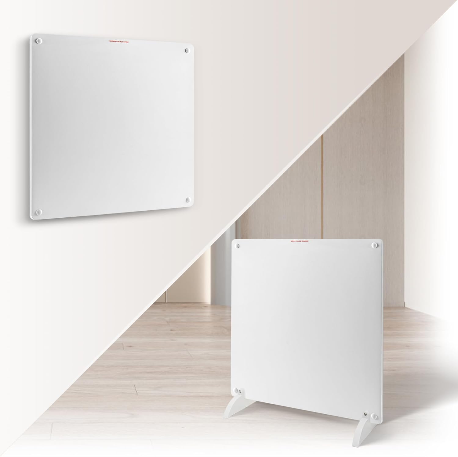 Wall Mount Space Heater Panel, 400W Convection Heater Standing Ceramic Wall Heater Silent Fanless Operation,120V Electric Wall Heater for Living Room Bathroom, Overheat Protection