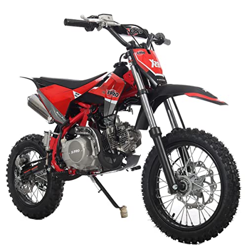 X-PRO 110cc Dirt Bike with Semi-Automatic Transmission, Kick Start, Big 14"/12" Tires! (Orange)