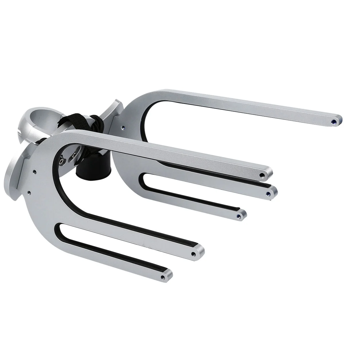 TCMT 2 Racks CNC Wakeboard Tower Rack CFR-KWA-2 Bat Back Boat Surfboard / Kneeboard Holder Silver