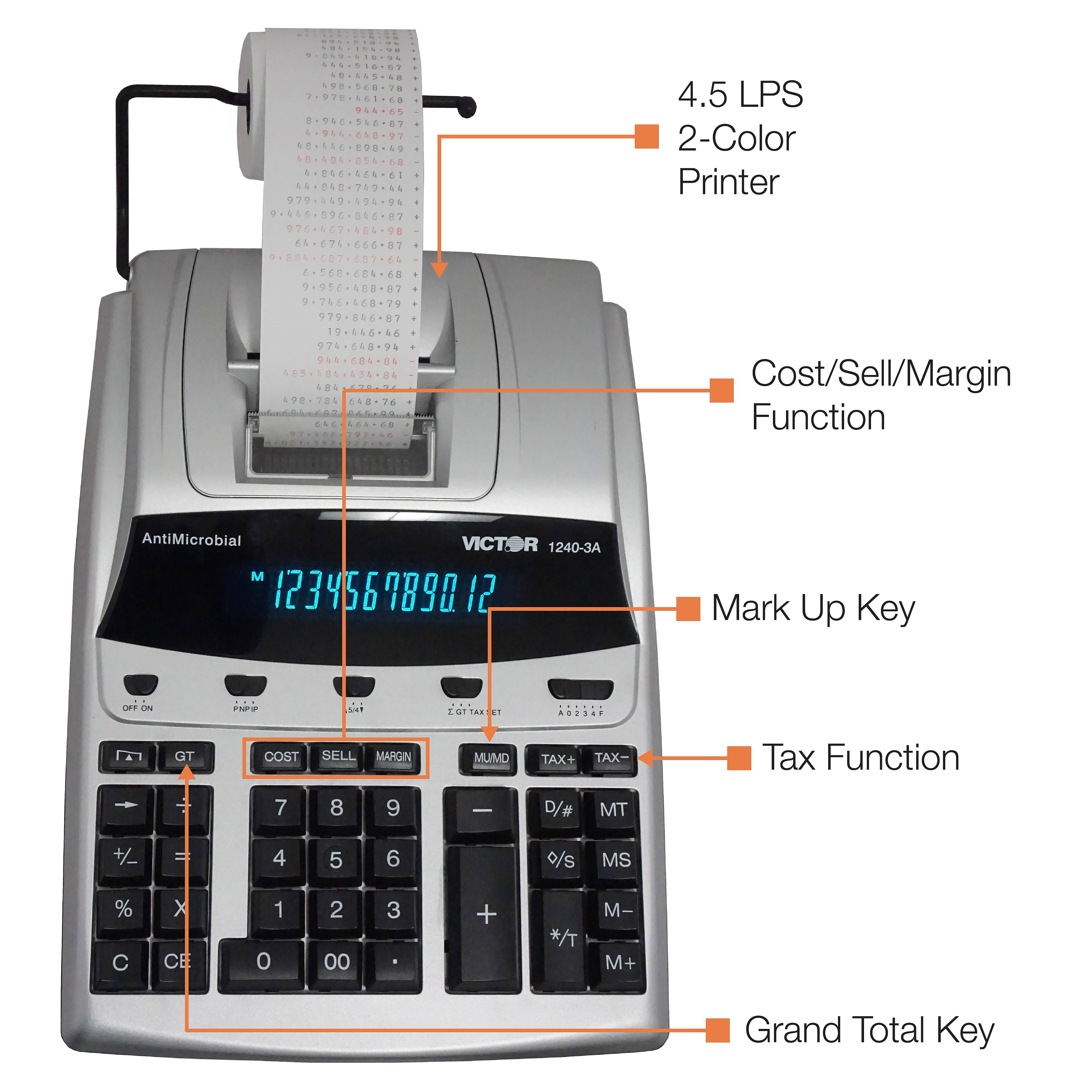 Victor 1240-3A Antimicrobial Printing Calculator - VCT12403A