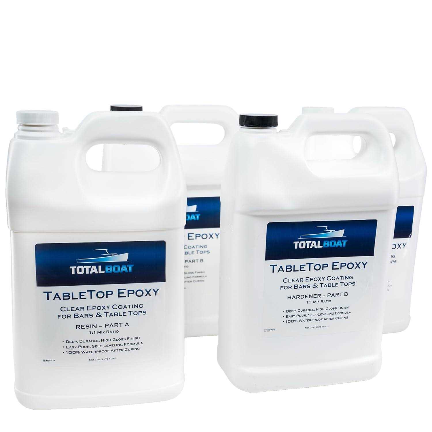 TotalBoat Table Top Epoxy Resin 4 Gallon Kit Crystal Clear Coating and Casting Resin for Bar Tops - Shop Hardware Tools Online Store