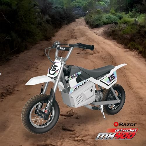 Razor MX400 Dirt Rocket - Electric-Powered Dirt Bike for Kids 8+, Up to 14 MPH, High/Low Speed Switch, Up to 60 Minutes Ride Time