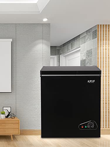 Chest Freezer Krib Bling Adjustable Thermostat Compact Freezers with Removable Storage Basket for House Kitchen Garage Basement