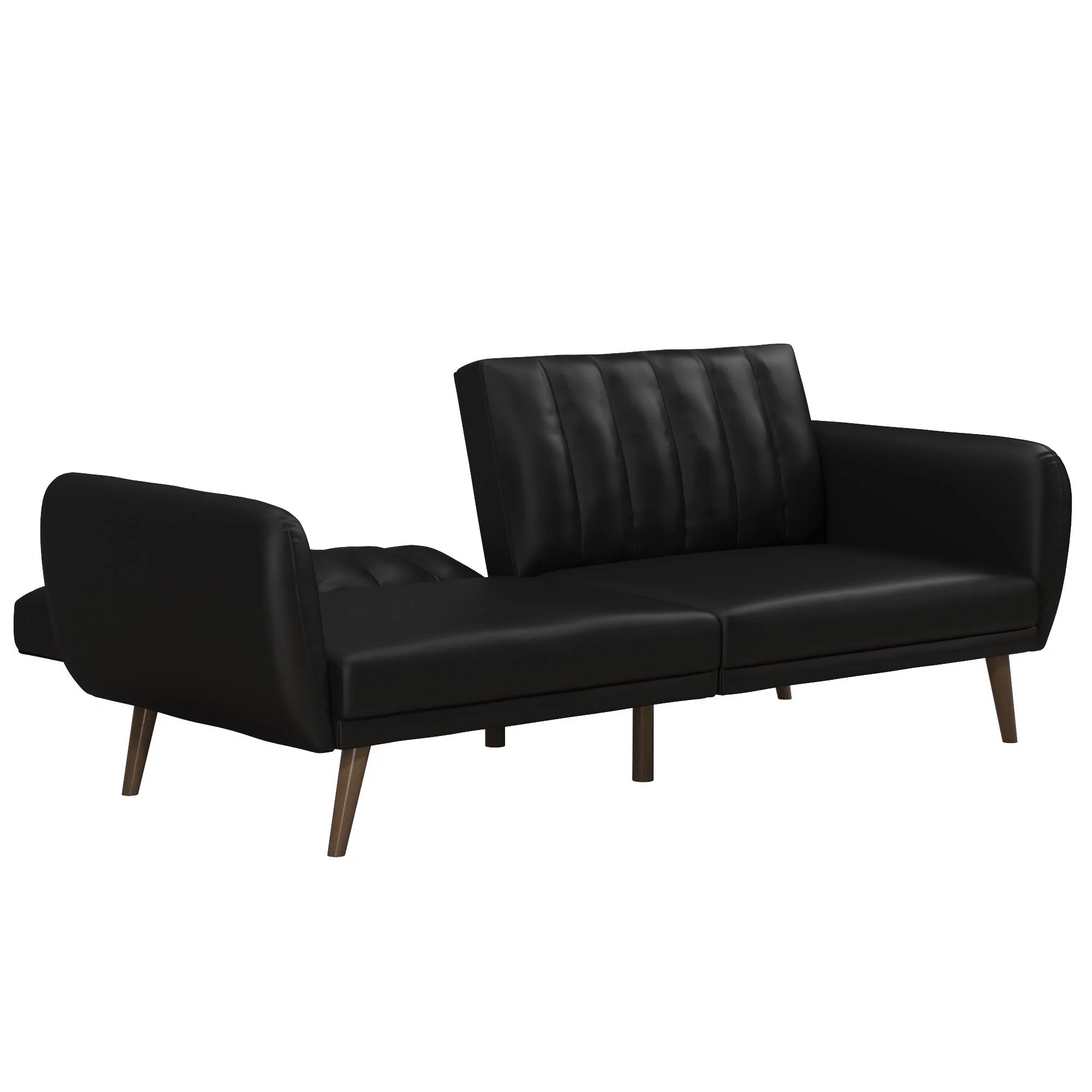 Novogratz Brittany Futon, Black Faux Leather