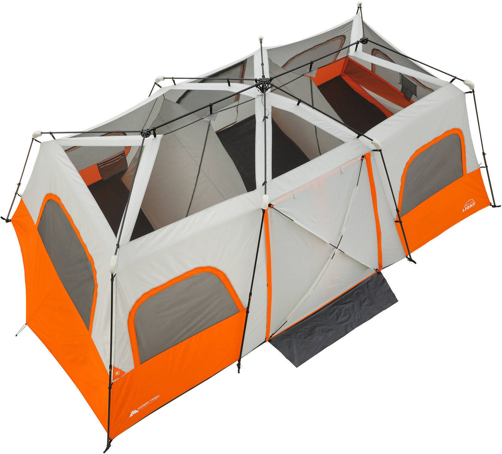 Ozark Trail 18& x 10& Instant Cabin Tent with Integrated LED Light, Sleeps 12