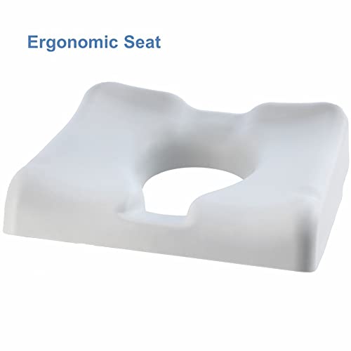 Aquatec Ocean Ergo XL Shower and Commode Chair with Collection Pan, Lid and Pan Support Guide Rail, OCEANERGOXL