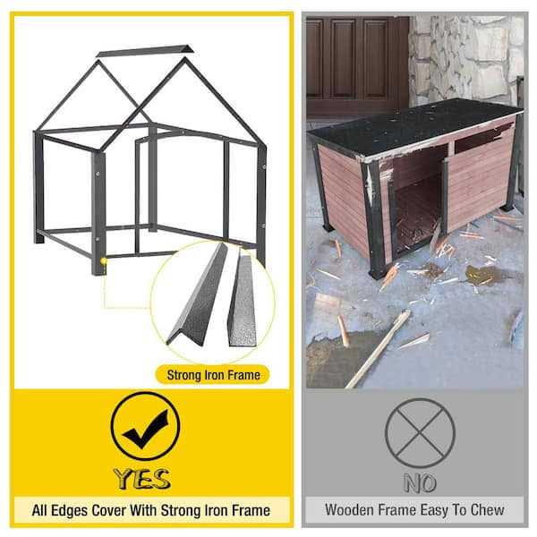 Aivituvin Outdoor Dog House with Porch Strong Iron Frame - Pet Supplies online store