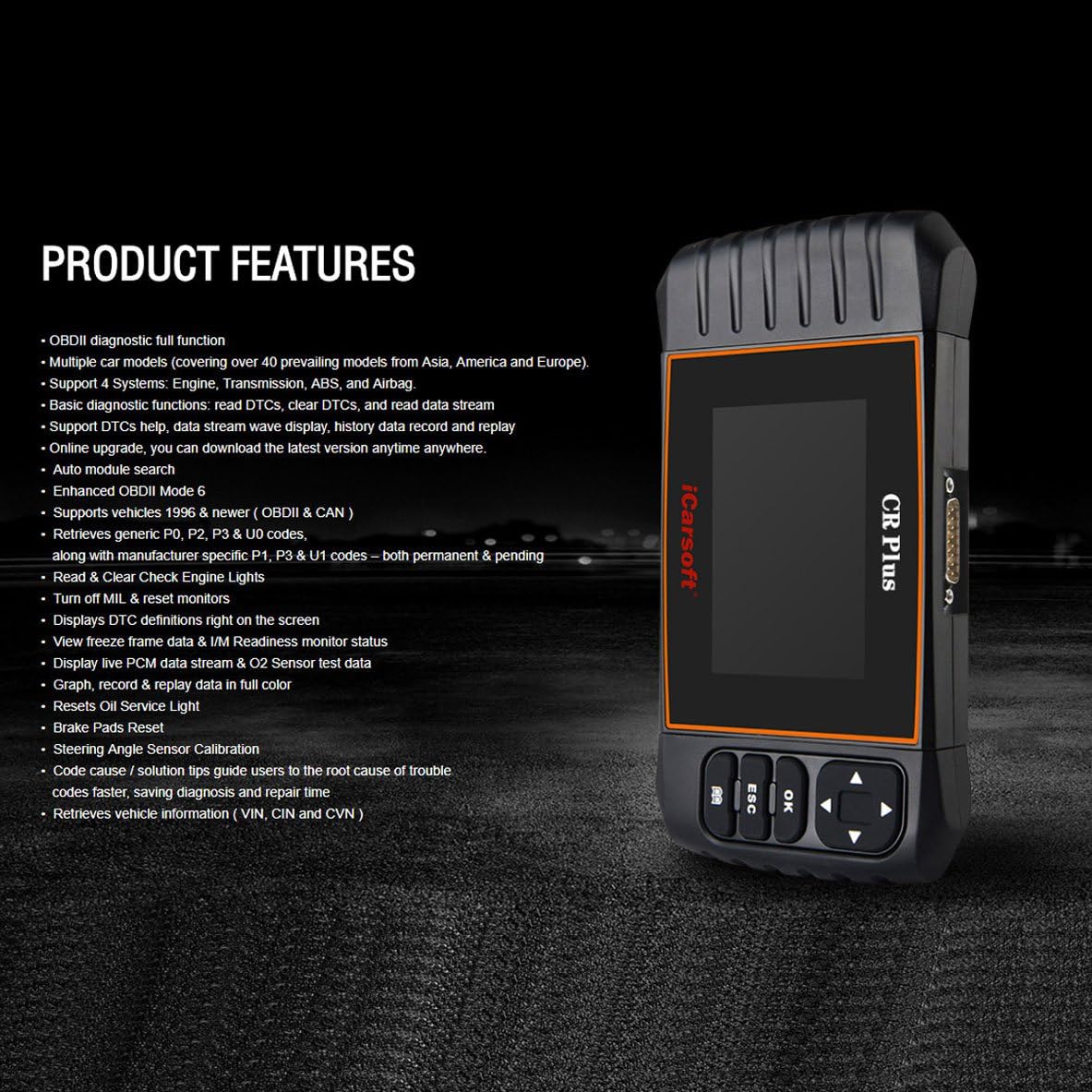 iCarsoft CR Plus NEW VERSION professional universal OBD2 diagnostic scanner for multi brand vehicles