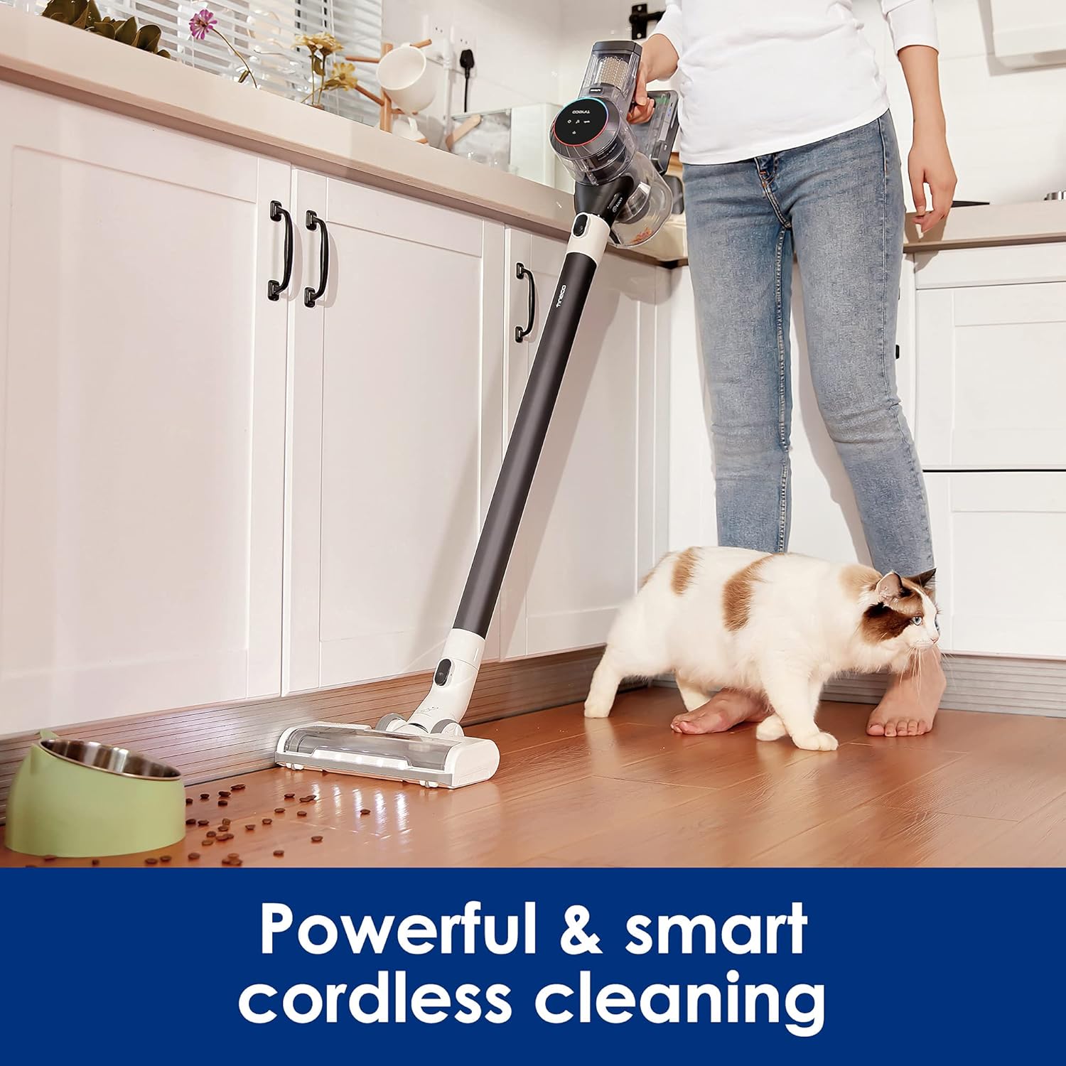 Tineco Pure ONE S11 Cordless Vacuum Cleaner, Smart Stick Handheld Vacuum Strong Suction & Lightweight, Cordless Handheld Vacuum Deep Clean Hair, Hard Floor, Carpet, Car (Pure ONE S11 Grey)