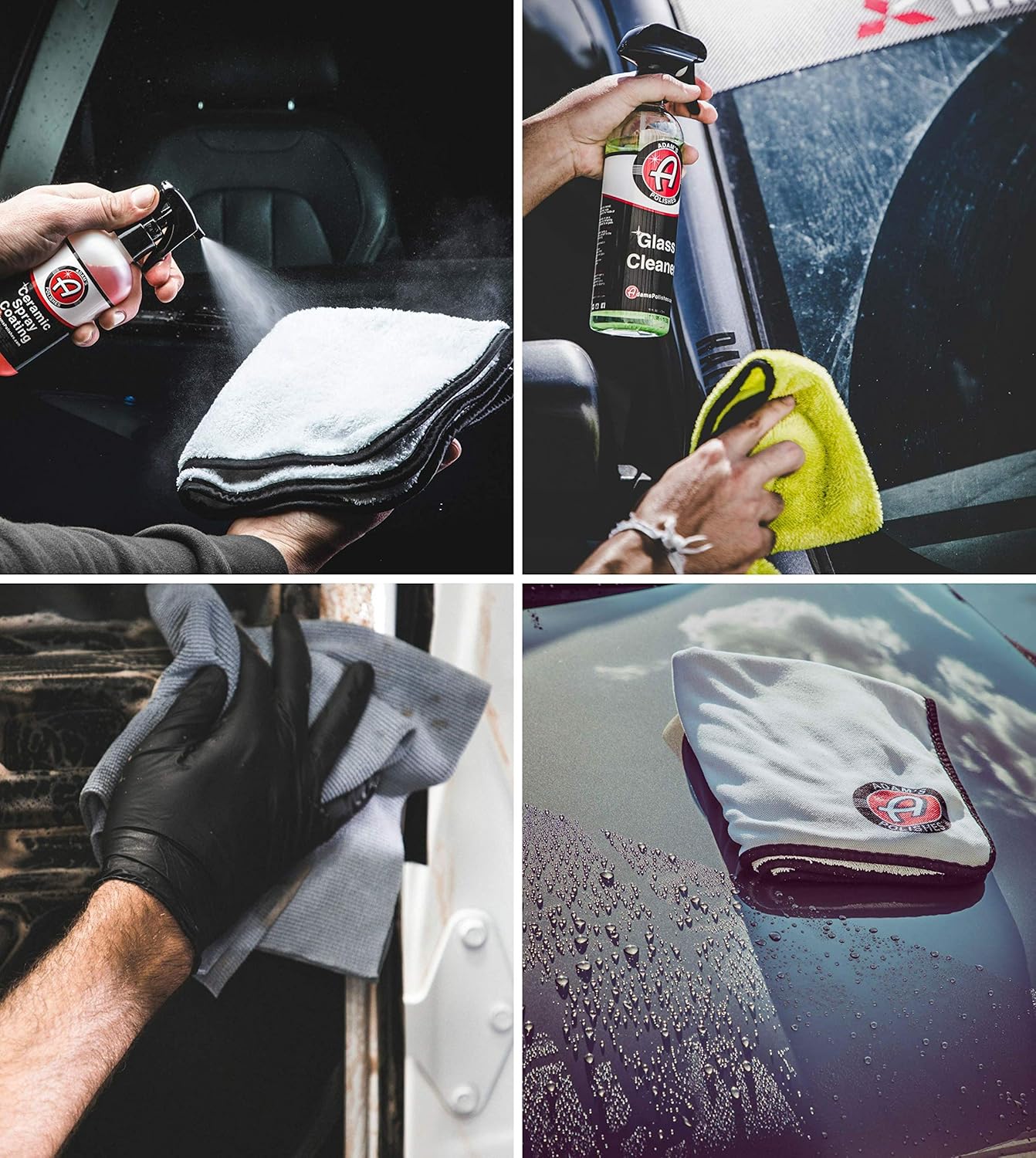 Adam's Essential Towel Bundle – The Best Collection of Car Cleaning, Washing, Drying & Detailing Microfiber Cloths – Wax, Polish, Wash & Dry Your Vehicle with Adam's Soft Car Towels Pack of 2