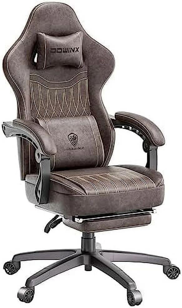 Gaming Chair Breathable PU Leather Gamer Chair with Pocket Spring Cushion  Ergonomic Computer Chair with Massage Lumbar Support Adjustable Swivel Task Chair with Footrest(Black)