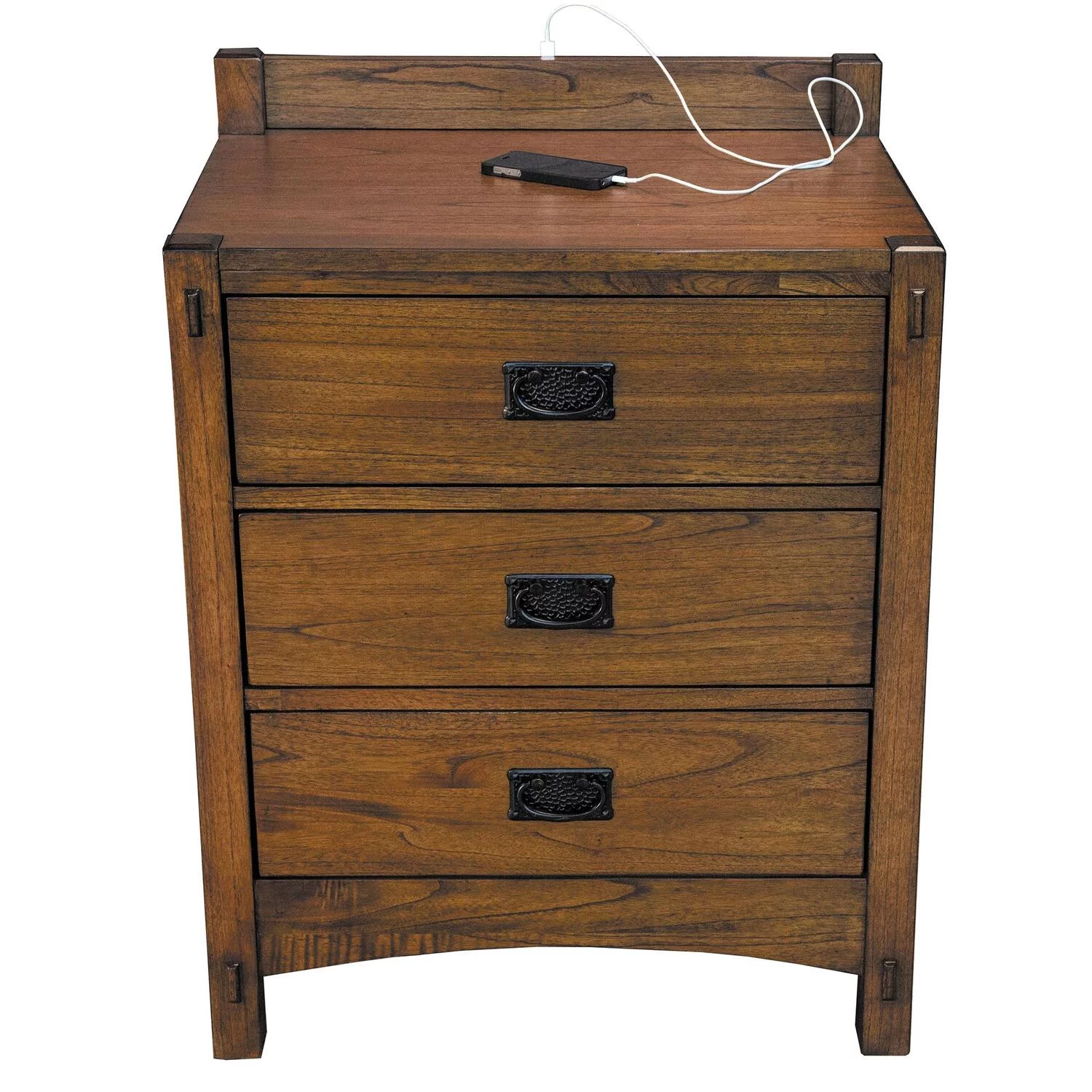 A-America Mission Hills Solid Wood Bedroom Nightstand in Harvest