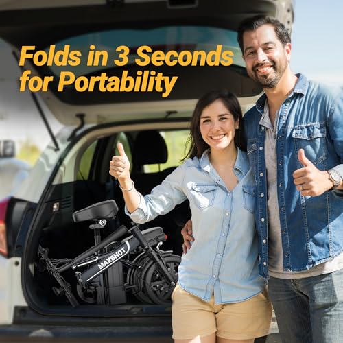 Electric Bike for Adults,14" Folding Ebike with Peak 750W Motor,Max 28/40 Miles Ranges up to 22 MPH.ebike with 499.2/749WH Removable Battery, Front & Rear Suspension