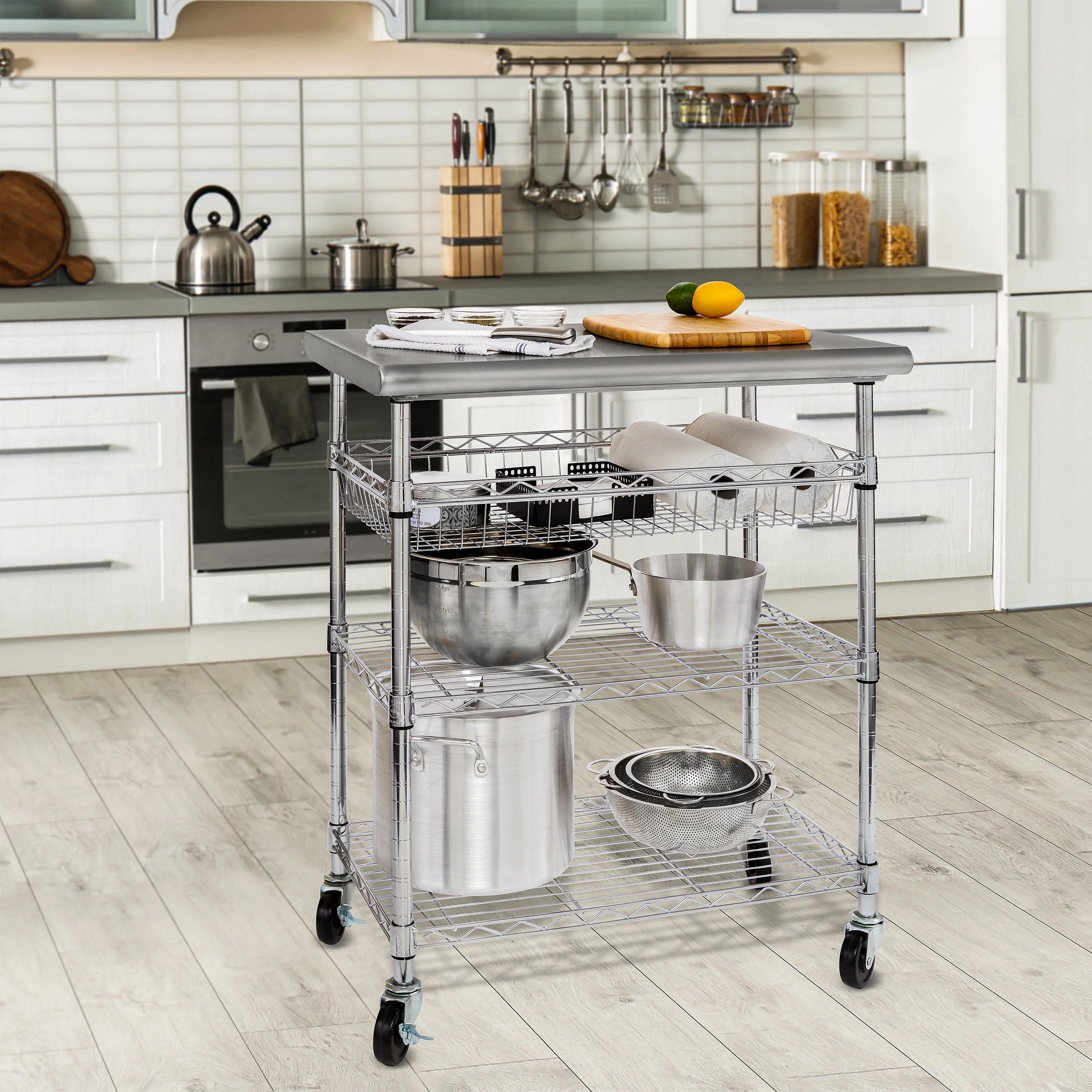 Seville Classics Stainless Steel Kitchen Cart