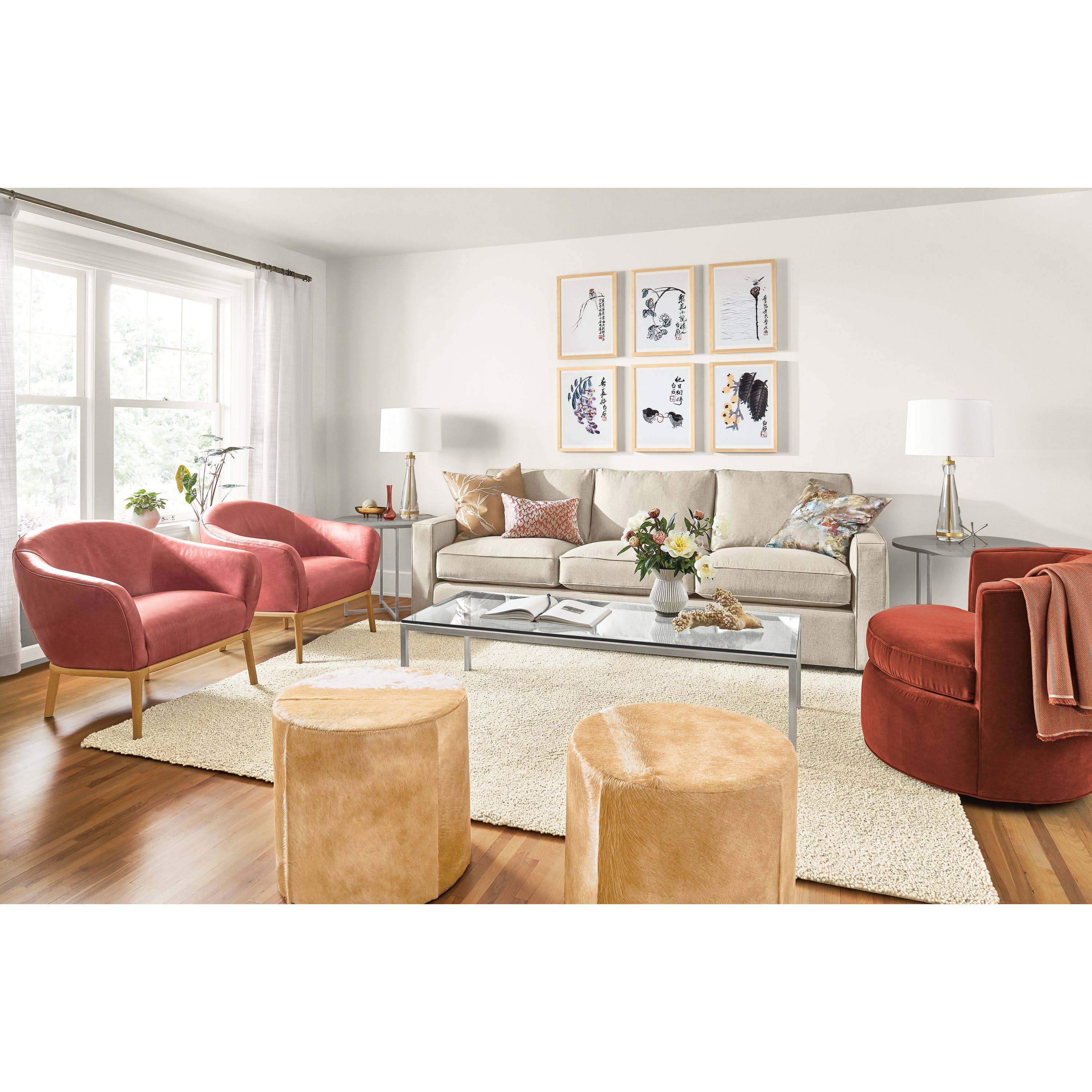 Room u0026 Board | Modern Classic Round End Table 18 Diameter 26H in Stainless Steel | Smoke Tempered Glass Top w/ Stainless Ste