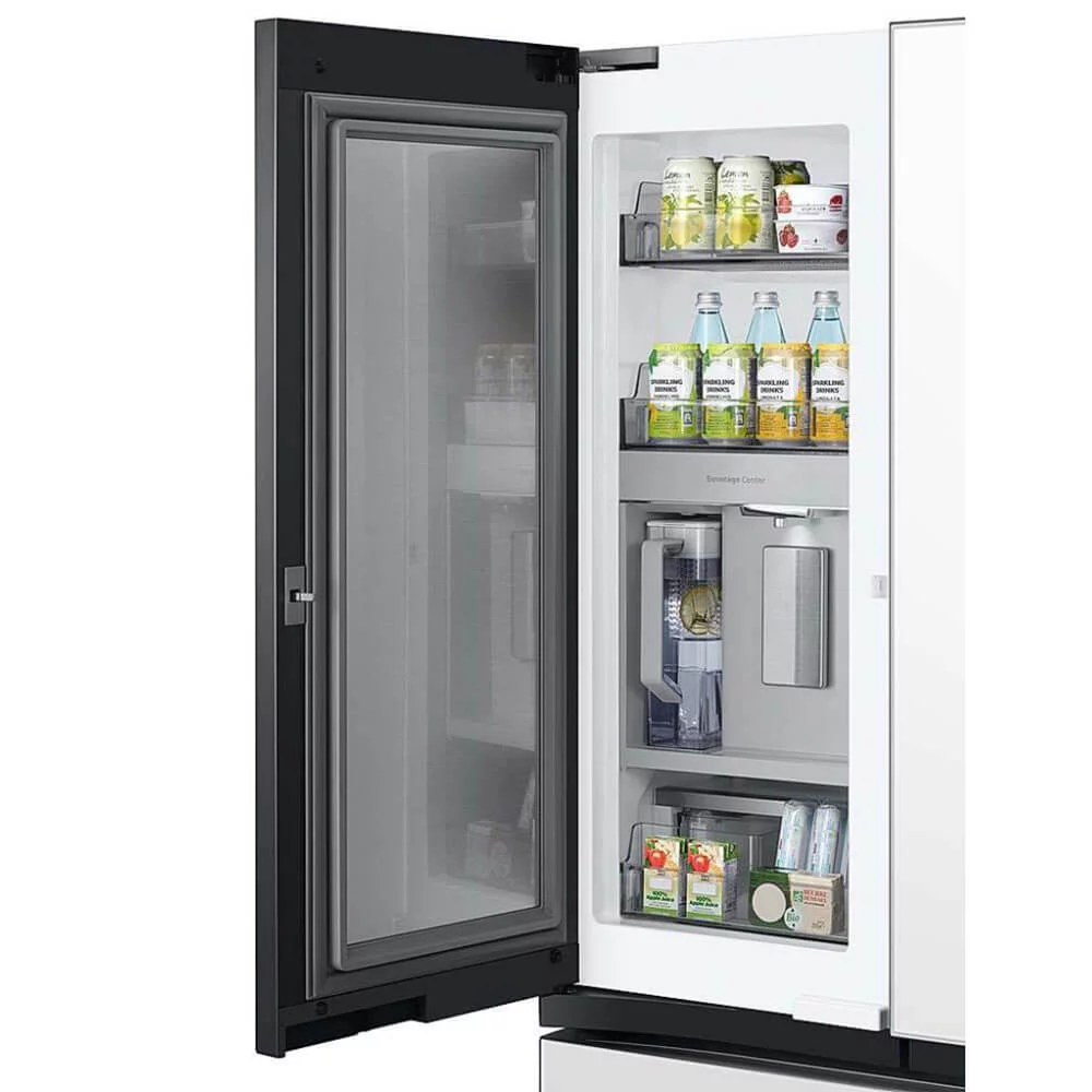 Samsung RF24BB660012 24 Cu. Ft. Bespoke White Glass 3-Door French Door Counter Depth Refrigerator