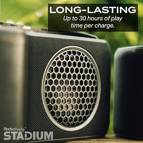 Rocksteady Stadium 2.0 Subwoofer - Wireless Portable Bass - Dual EQ- Up to 150 Foot Range - Up to 30 Hour Battery Life - Subwoofer and Carry Strap